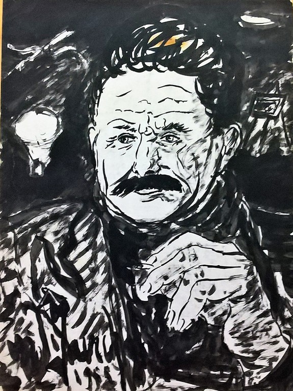  Jurcka W, tekening, portret man met sigaret kopen? Bied vanaf 35!