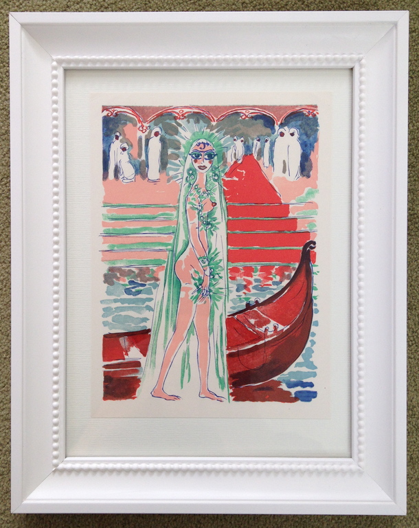 Kees van Dongen, Originele houtgravure uit 1955,  verkocht voor € 110!