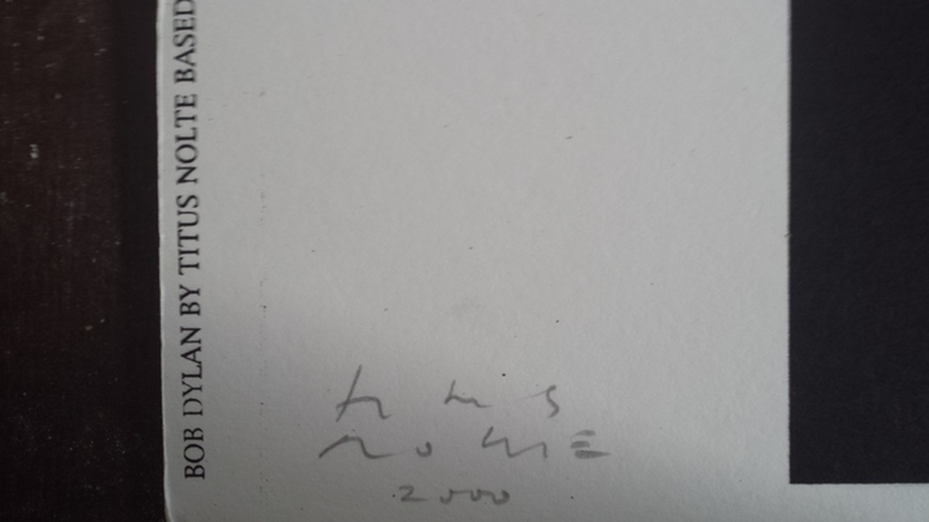 TITUS NOLTE.  Bob Dylan - Uitklapbare gesigneerde Zeefdruk - Uit 2000. GROOT. kopen? Bied vanaf 119!