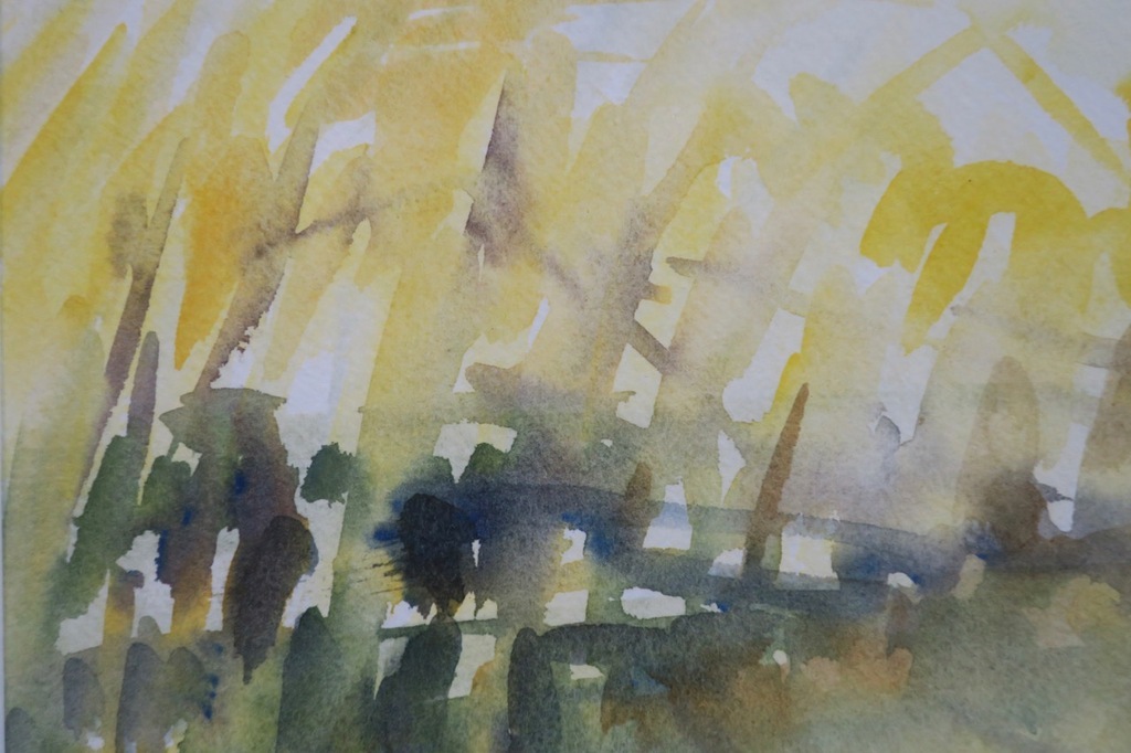 Theo Blankestijn: Aquarel, Herfst Rietkanten - Ingelijst kopen? Bied vanaf 35!