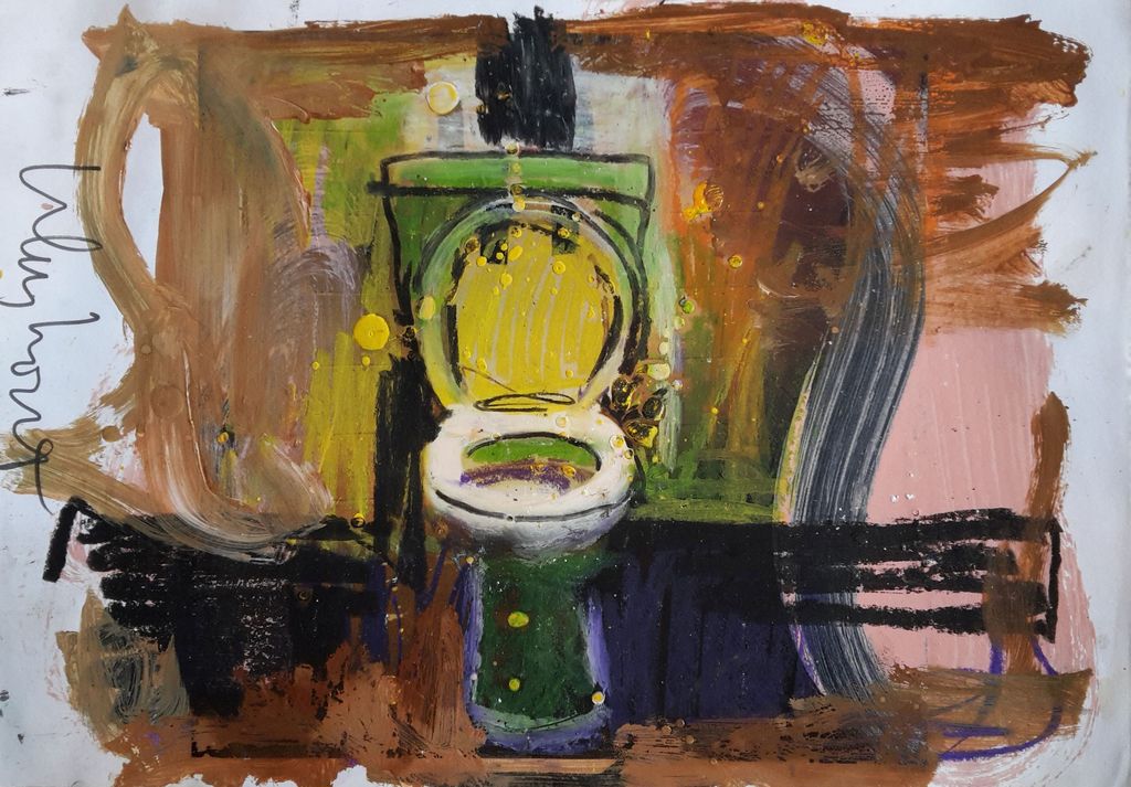 Peter Klashorst - Shit art - gemengde techniek op papier - gesigneerd - 2015 kopen? Bied vanaf 1!