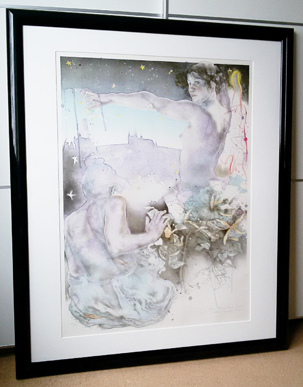 Duitse school - Der Sterne nahe, litho (mooi ingelijst, groot!) kopen? Bied vanaf 1!