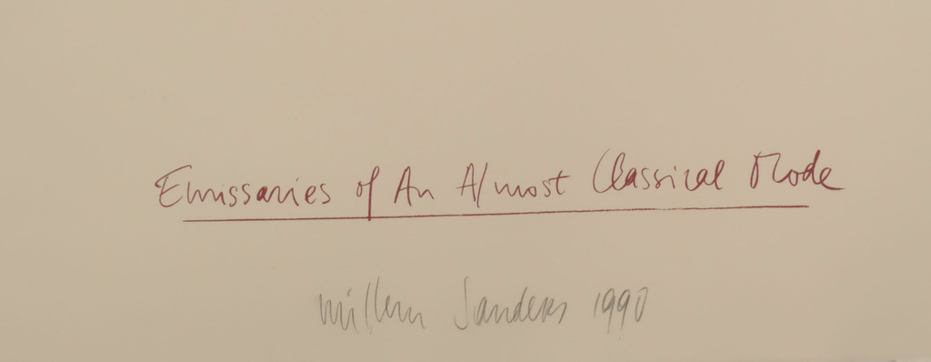 Willem Sanders: Gouache op papier, Emissaries of an almost.. - Ingelijst (Groot) kopen? Bied vanaf 80!