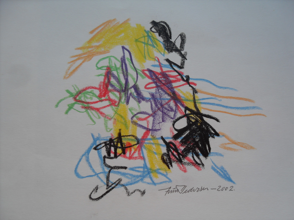 Finn Pedersen  mask 2002 gemengde techniek op papier 30 x 40 verkocht voor € 132!