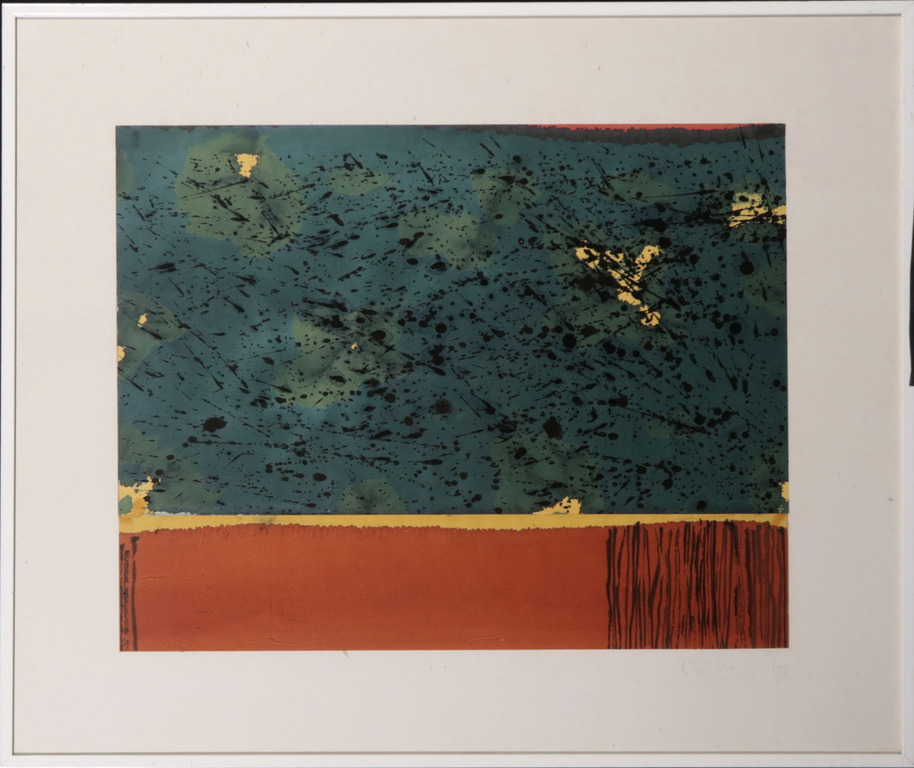 Onbekend gesigneerd: Gemengde techniek op papier, Peasaggio - Ingelijst kopen? Bied vanaf 1!