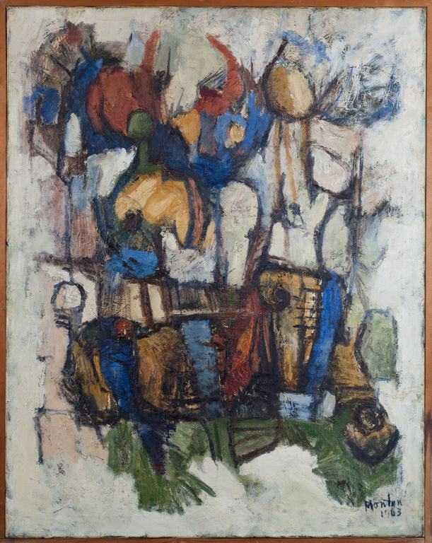 Jan Montijn, Olieverf op doek, Compositie 1963 kopen? Bied vanaf 3500!