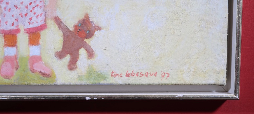 Tine Lebesque: Olieverf op doek, Clown en kind - Ingelijst kopen? Bied vanaf 1!