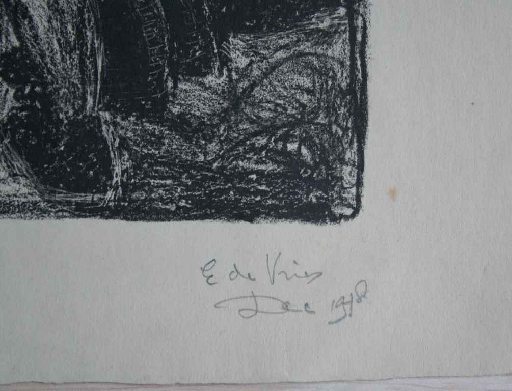 Onbekende kunstenaar - lithografie - knikkerende kinderen - gesigneerd - 1978 kopen? Bied vanaf 1!