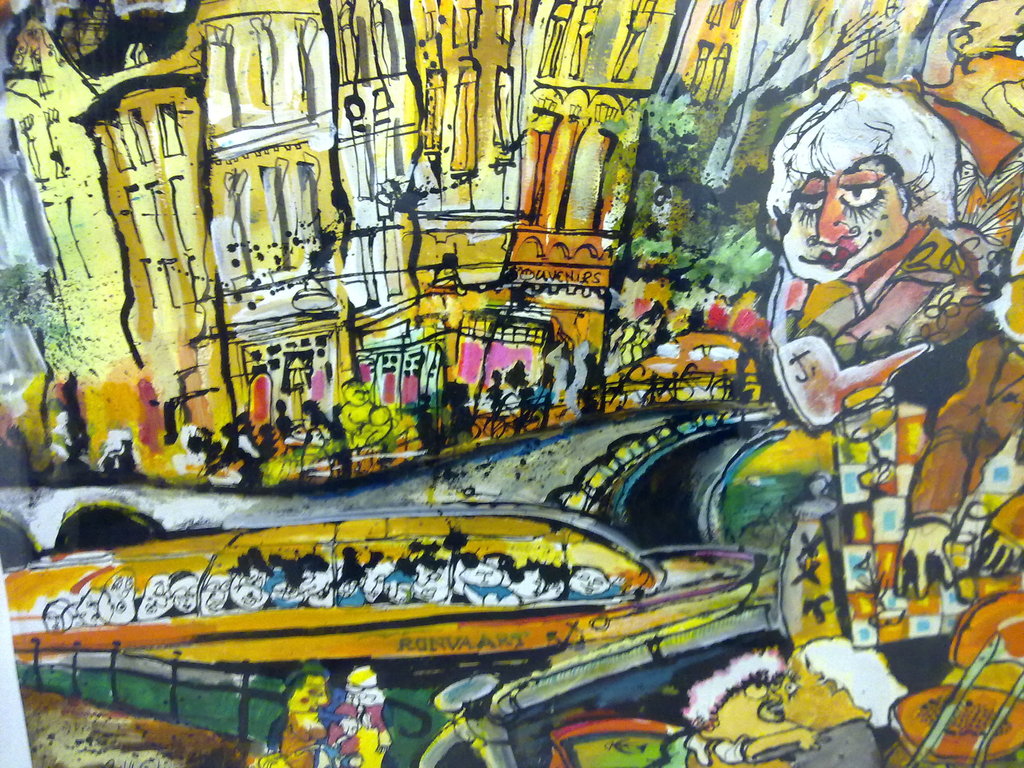 Guy Olivier "Queensday Amsterdam 1997" Gesign. Gemengde Technieken-Unica........ verkocht voor € 790!