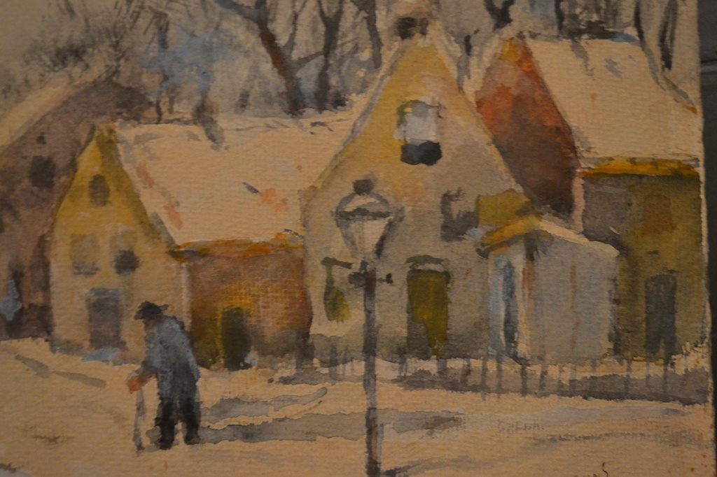 Jan Harm Weijns (1864-1945): Aquarel, Dorpje in de winter kopen? Bied vanaf 1!