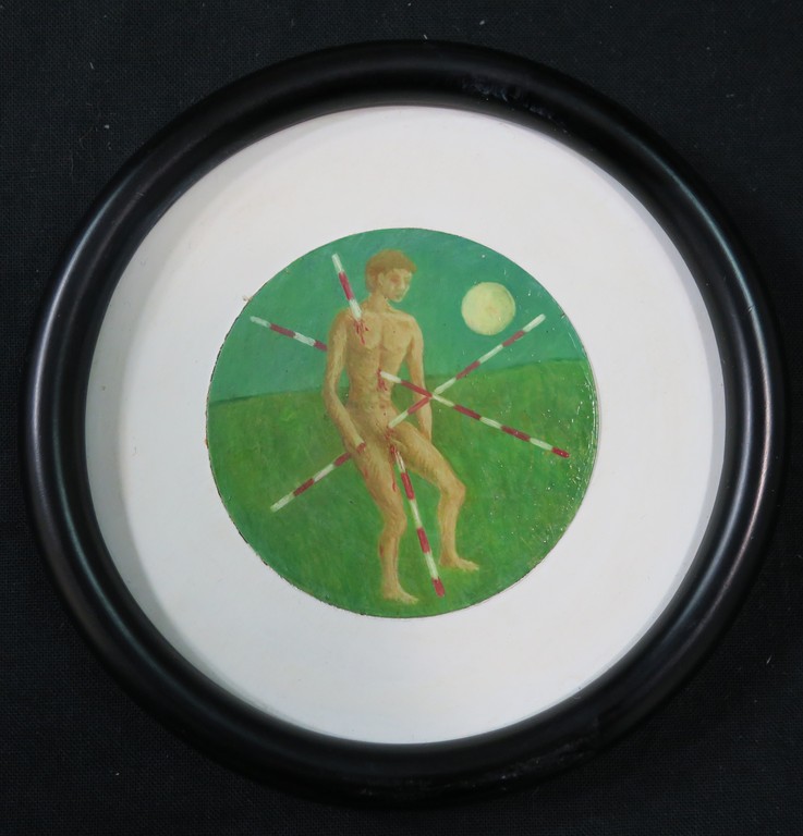 Bart ter Haar: Olieverf op staal, De heilige Sebastiaan - Ingelijst verkocht voor € 80!