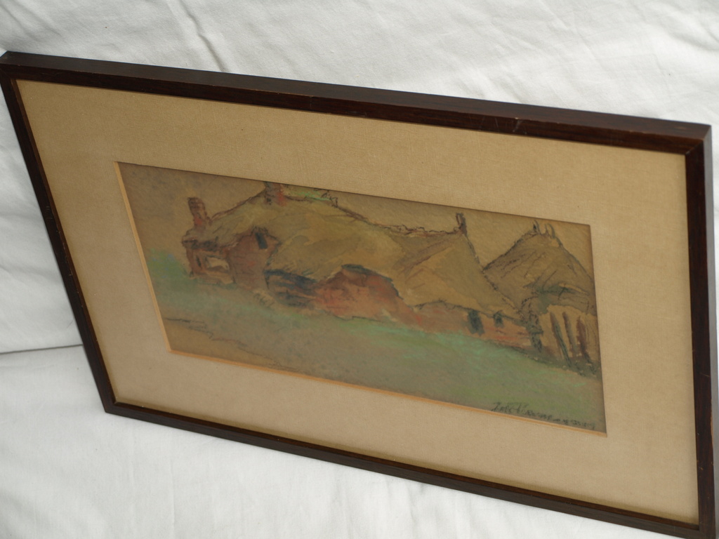 Onbekend : Aquarel / tekening , Boerderij – Gesigneerd & ingelijst  kopen? Bied vanaf 1!