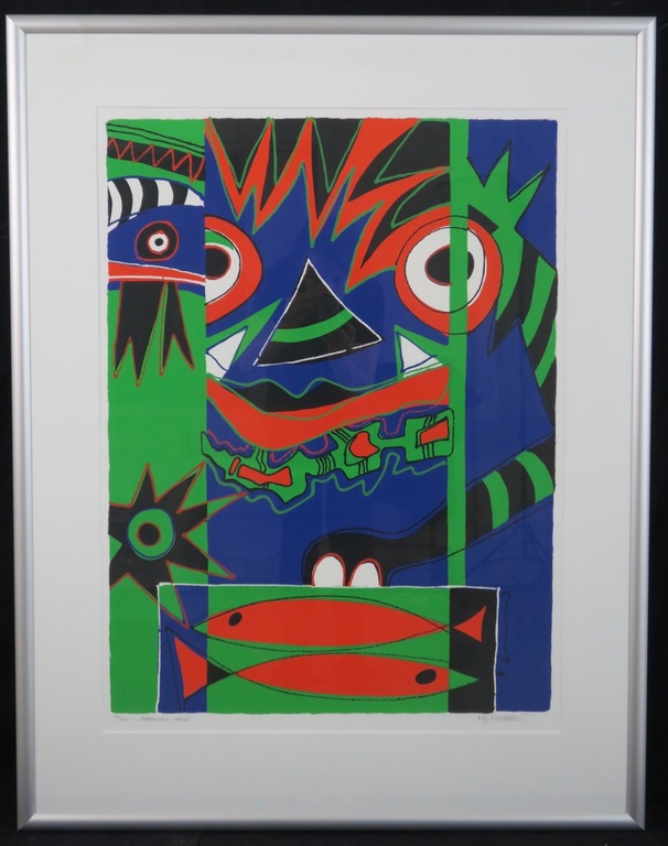 Marianne Naerebout: Zeefdruk, African Mask - Ingelijst (Groot) kopen? Bied vanaf 40!