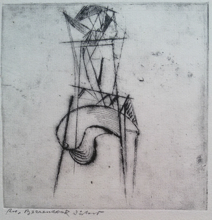 Theo Beerendonk - Kubistisch naakt in alle staten, vier etsen kopen? Bied vanaf 65!