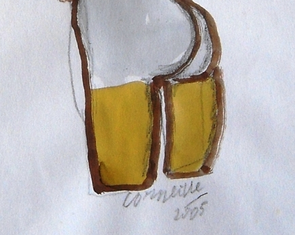 Corneille: naakt met vogel, gemengde techniek op papier kopen? Bied vanaf 875!