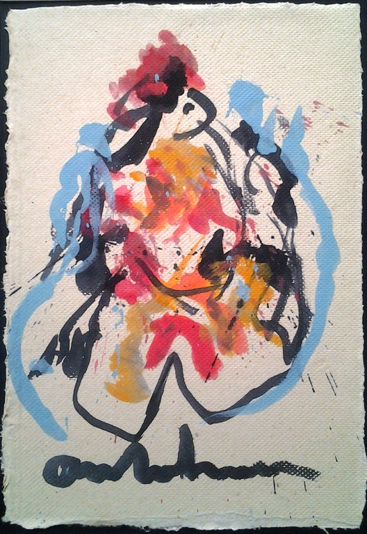 Anton Heyboer - Madonna met kind op geschept papier 40x30 kopen? Bied vanaf 1!