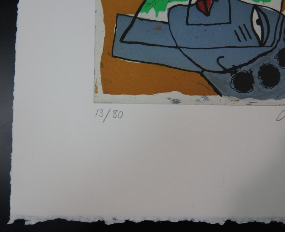 Corneille: Ets en Aquatint, Kop met gele vogel en olifant kopen? Bied vanaf 150!