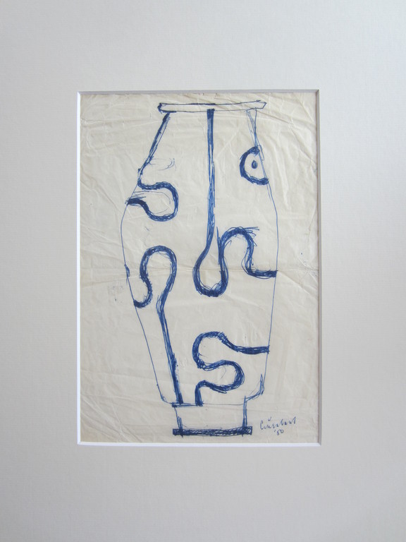 LUCEBERT UNIEKE TEKENING COBRA 1950 verkocht voor € 100!