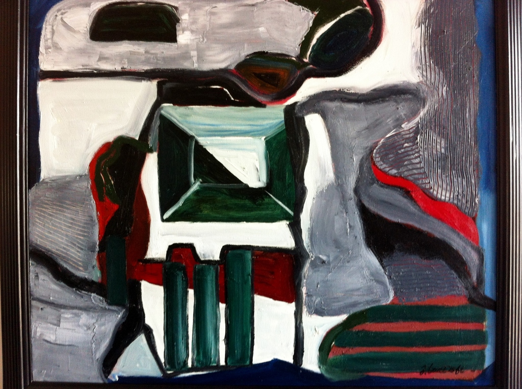 "Composition no. 20" Abstract werk- John Foppen- Olieverf op canvas-Gesigneerd. verkocht voor € 195!