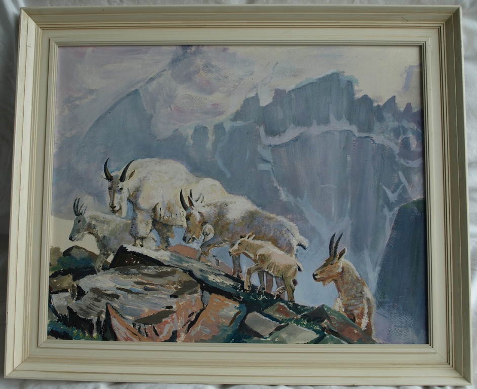 Onbekende kunstenaar : Olieverf op karton, Berglandschap – ingelijst  kopen? Bied vanaf 1!