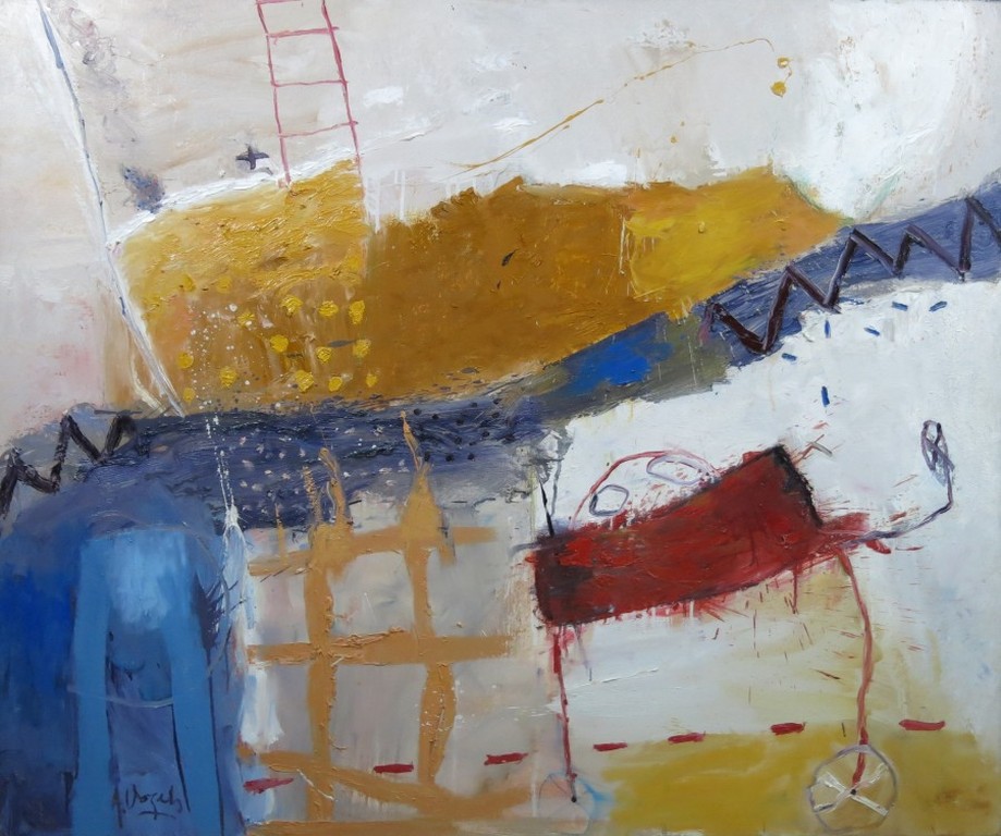 Alexander Vogels: Olieverf op doek, City-Life (groot!) verkocht voor € 651!