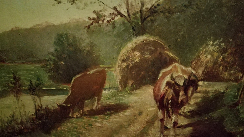 Onbekend kunstenaar, Olieverf op paneel, Stilleven Koeien kopen? Bied vanaf 30!