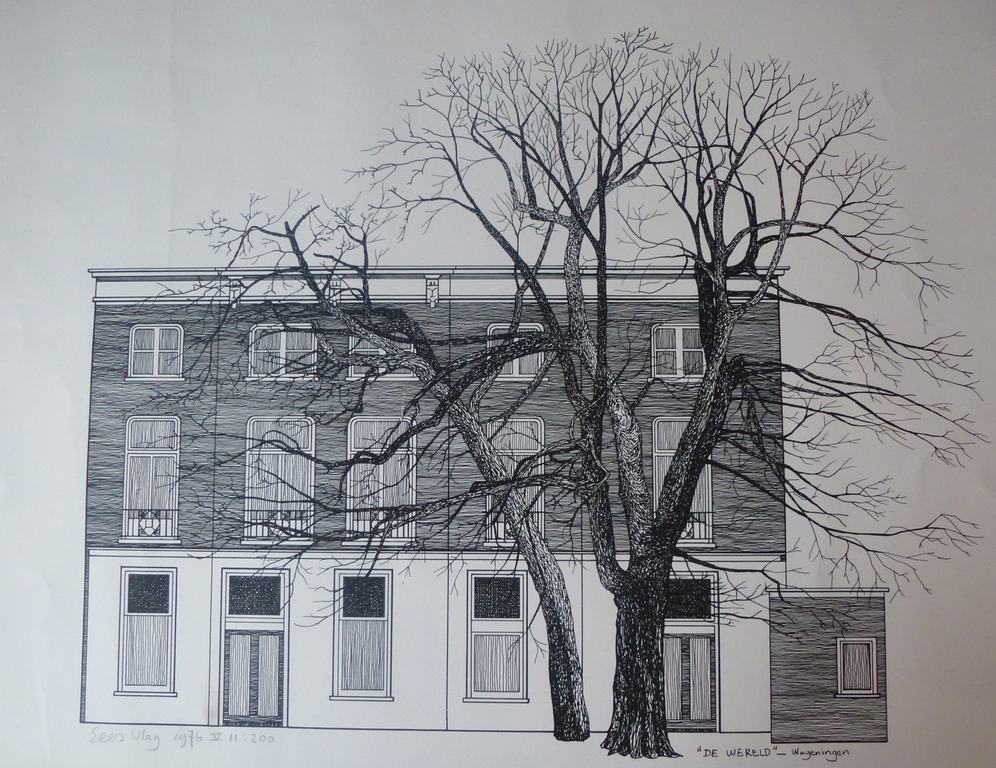 Sees Vlag, "de wereld" Wageningen, 1976, handgesigneerd en genummerd verkocht voor € 36!