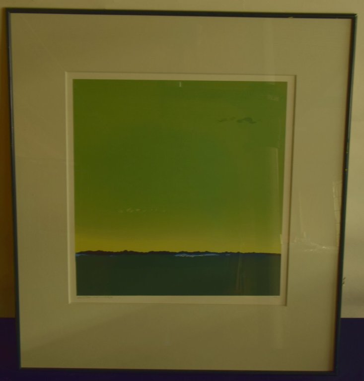Gerard 't Hart - Zeefdruk met Acrylverf op papier - Landschap groen kopen? Bied vanaf 10!