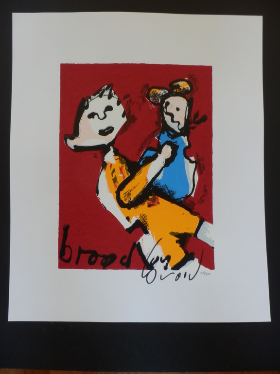 HERMAN BROOD, Gelimiteerde en HANDGESIGNEERDE GROTE Zeefdruk  MOEDER EN KIND kopen? Bied vanaf 90!