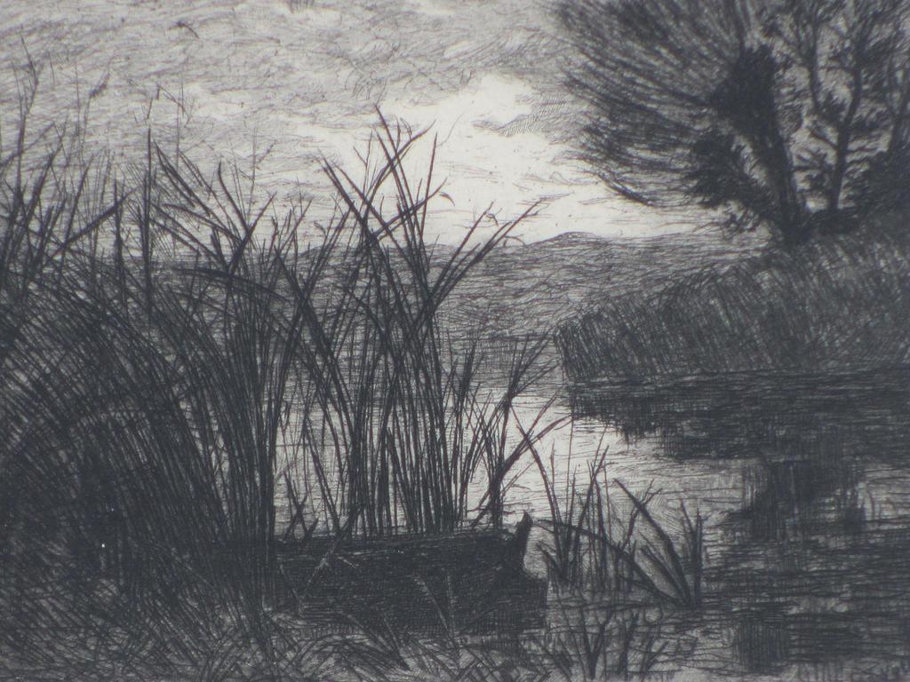 Jan Veth, Vennetje bij avondschemer, Ets kopen? Bied vanaf 50!