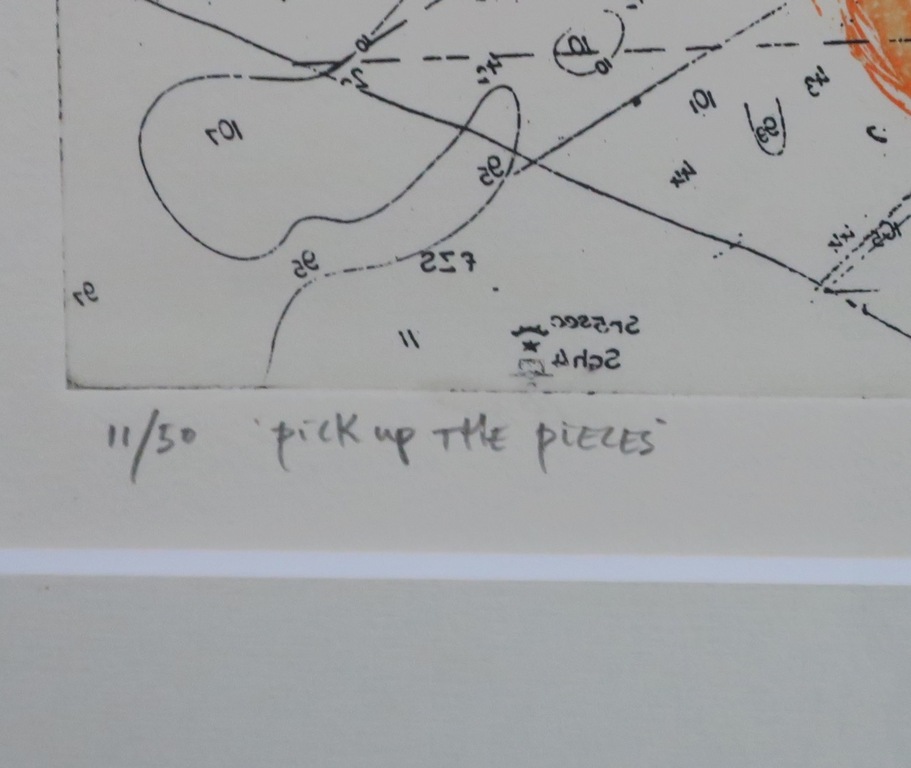 Harald Vlugt: Ets, Pick up his pieces - Ingelijst kopen? Bied vanaf 1!