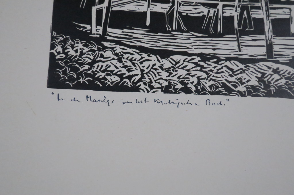 Herman Bieling:Houtsnede op papier velin, In de Manege van het Kralingsche Bosch kopen? Bied vanaf 60!