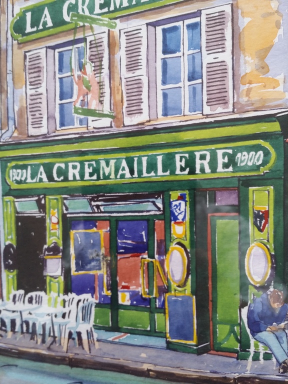 Niet of onleesbaar gesigneerd - Onbekend. Aquarel. Parijs terras. La Cremaillere 1900. kopen? Bied vanaf 10!
