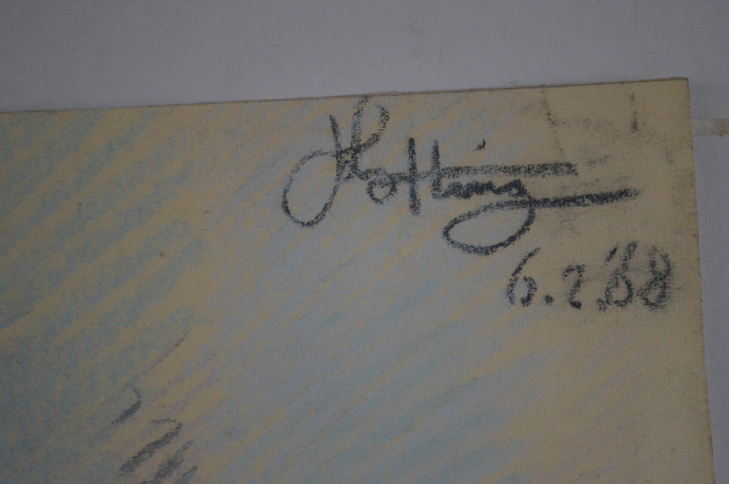 Lezende man - Jan Kotting  - pastel/krijt  6.2.1968Het kopen? Bied vanaf 1!