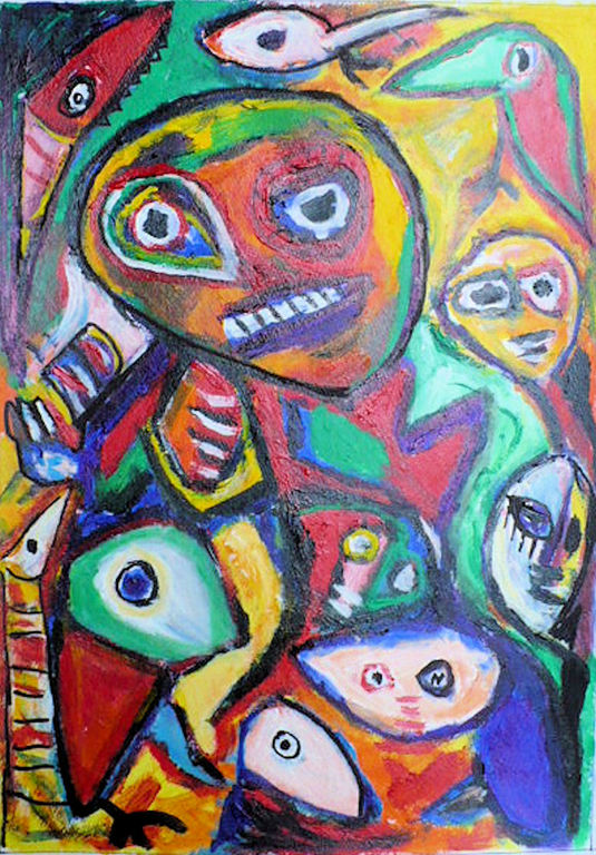 samenkomst-acryl op dik papier-gesigneerd kopen? Bied vanaf 80!