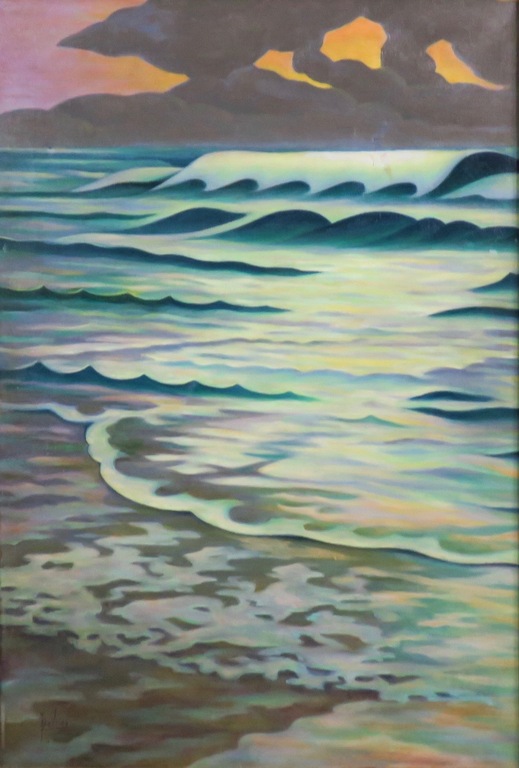 Jan Ph. A. de Vries: Olieverf op doek, Zee - Ingelijst kopen? Bied vanaf 1!