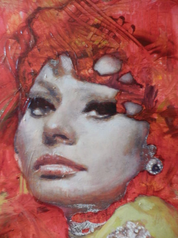 PETER DONKERSLOOT   Schilderij  Acrylverf op doek   SOPHIA LOREN  Handgesigneerd kopen? Bied vanaf 450!