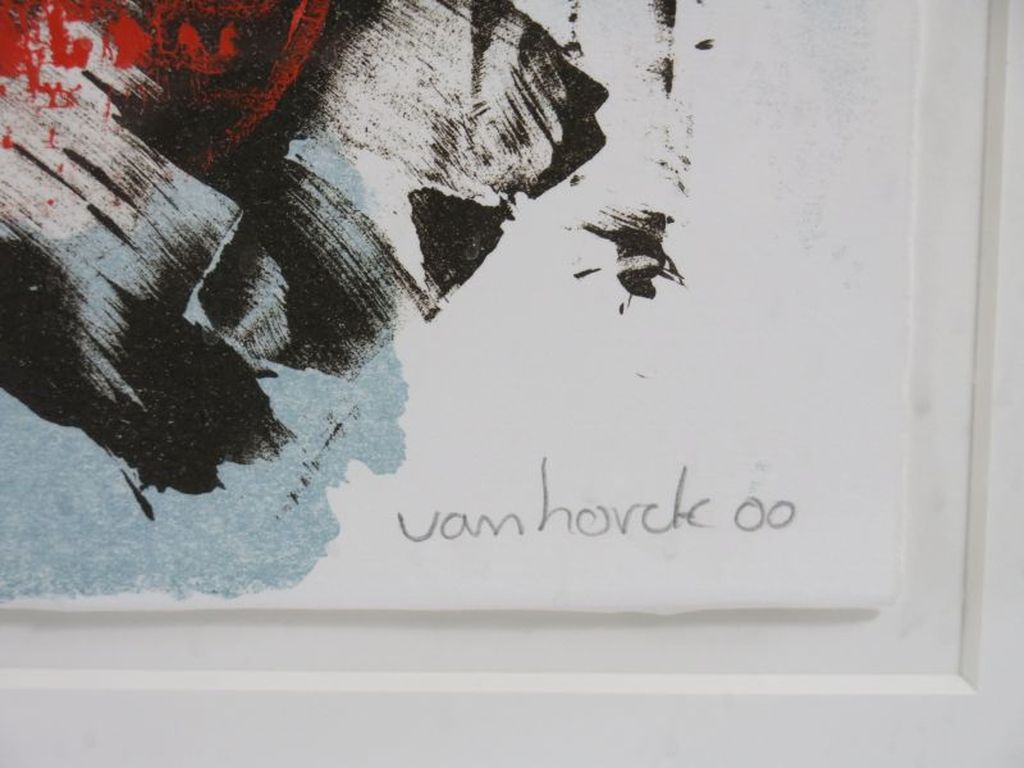 Hans Vanhorck, zeefdruk en acryl: Zonder titel - ingelijst kopen? Bied vanaf 50!