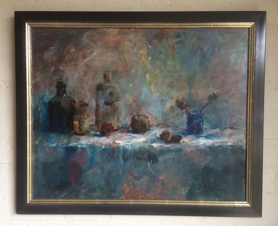 Flip Gaasendam - Stilleven met flesjes (1989) verkocht voor € 850!