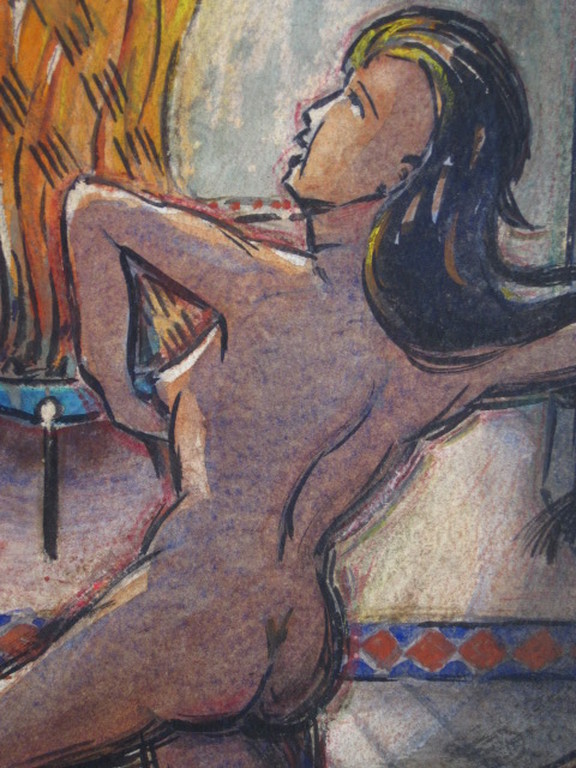 Kornelis Lodder 1892-1987 expressionistisch aquarel " Kain en Naama " gesigneerd kopen? Bied vanaf 1!