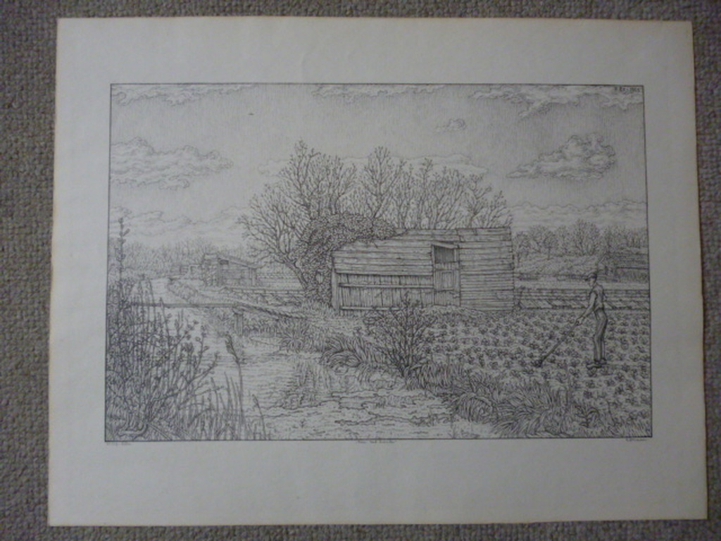 Rudolf Bremmer - litho - Tuin  met tuinder kopen? Bied vanaf 40!