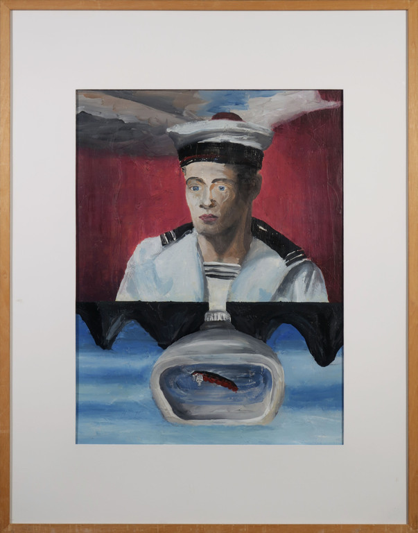 Gerhard Klomberg: Olieverf op papier, Marinier - Ingelijst kopen? Bied vanaf 50!