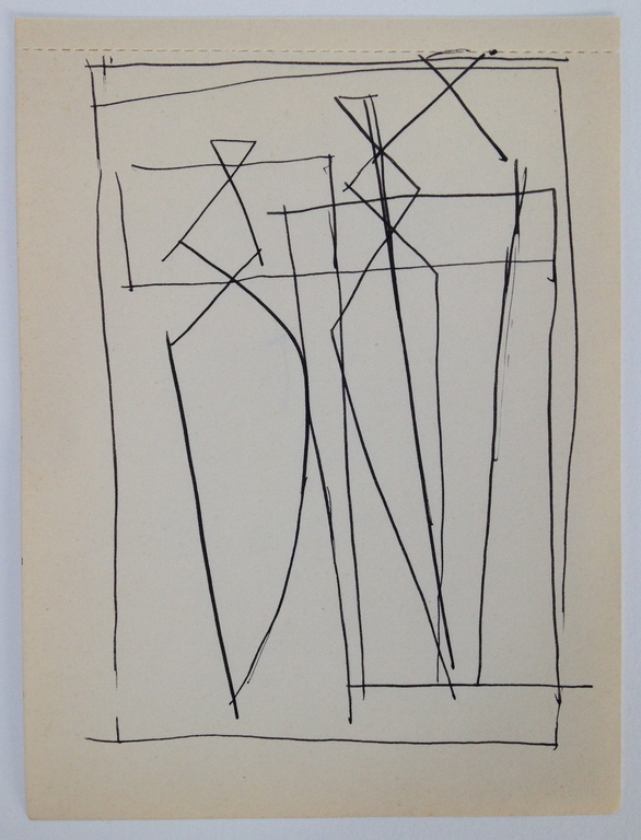 Siep van den Berg, Originele Oost-Indische inkt tekening uit 1956, "Figures" verkocht voor € 36!