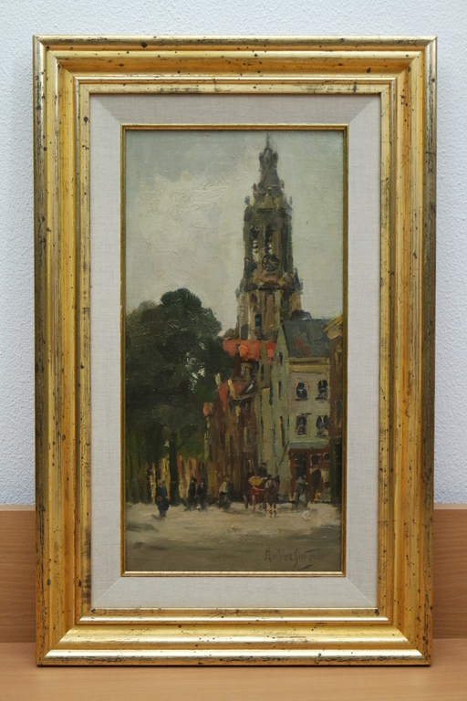 Hobbe SMITH: (1862-1942) - maroufle - Hollands stadsgezicht verkocht voor € 585!