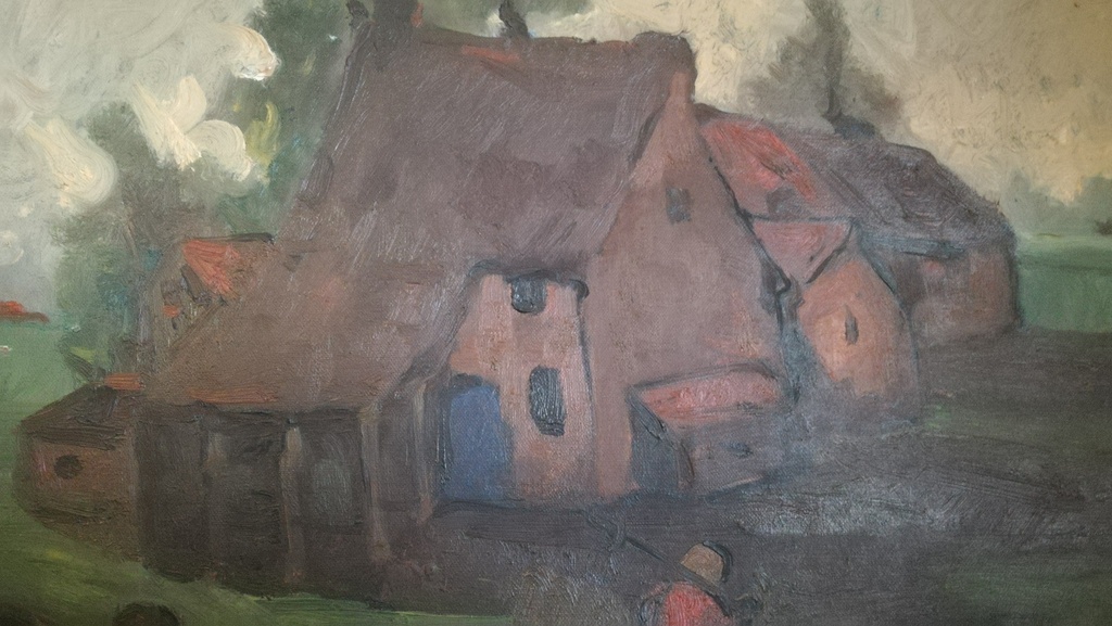 Onbekend kunstenaar (eind 19 de eeuw), Olieverf op doek, Hoevezicht kopen? Bied vanaf 30!