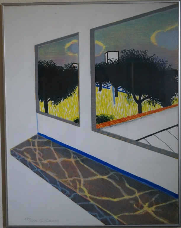 R. Raveel; Doorkijk met Marmeren Vensterbank (1976); Lithografie kopen? Bied vanaf 550!