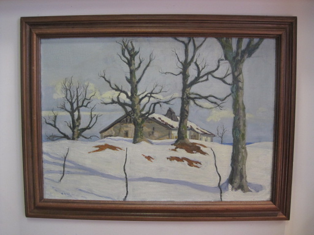 Alexandre Girod 1889-1929 olieverf "Winters landschap" omstreeks 1910 kopen? Bied vanaf 1!