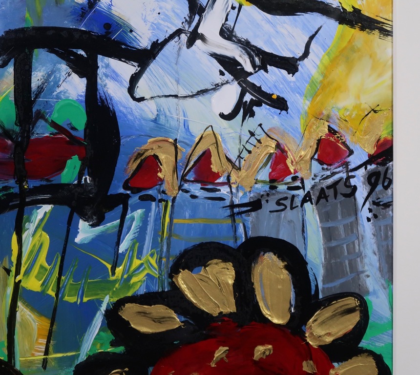 Miriam Slaats: Acryl op papier, Sea flowers - Ingelijst kopen? Bied vanaf 150!