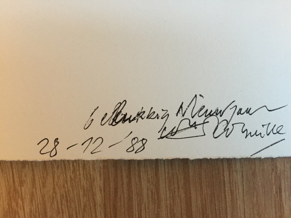 Corneille originele zeefdruk 1988 met persoonlijke tekst ! kopen? Bied vanaf 35!
