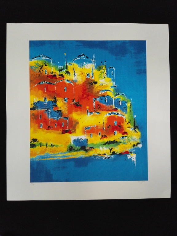 HENK KUIJPERS  Gr Zeefdruk(75x81cm)  KALAMI  Handgesigneerd verkocht voor € 45!